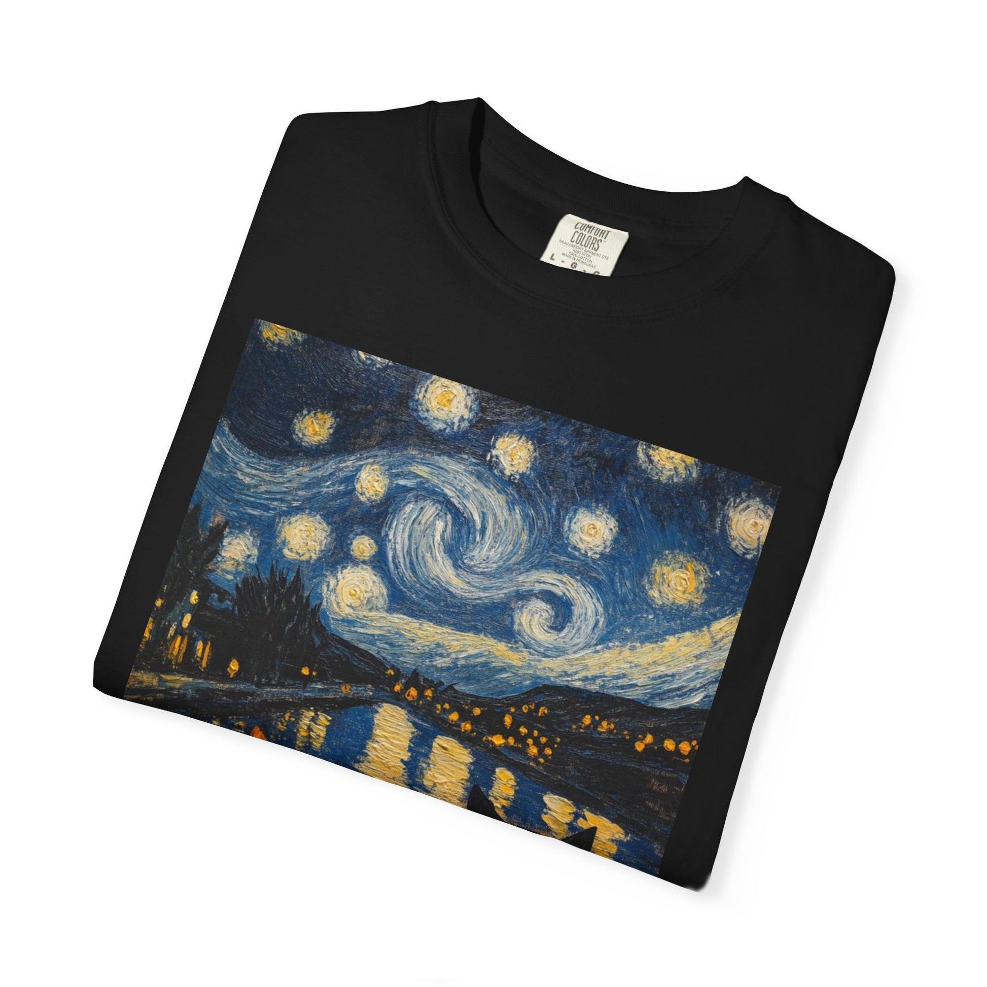 Van Gogh Starry Night Cat Unisex T-Shirt | Perfect Gift for Cat Lovers