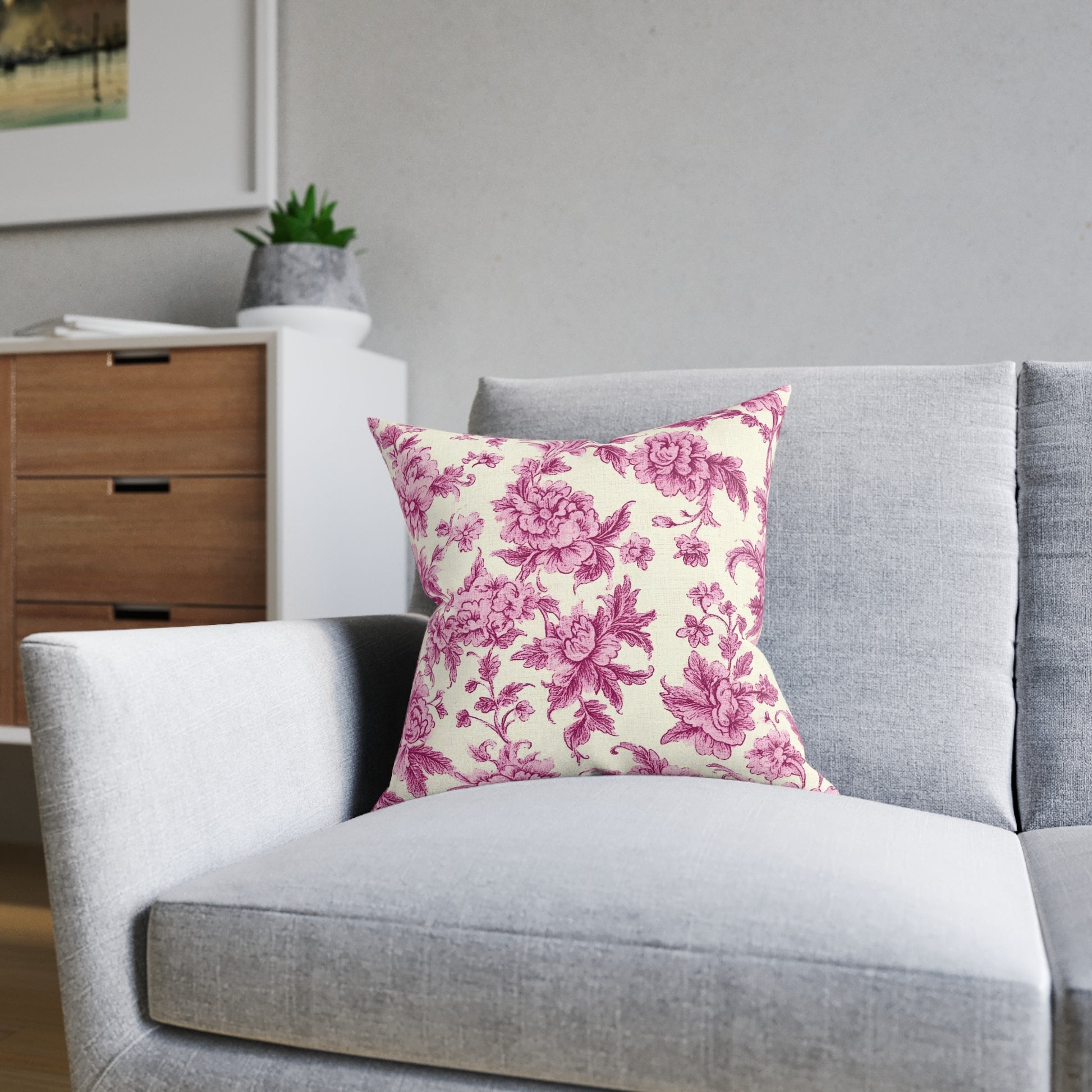 Shabby Chic Floral Square Pillow