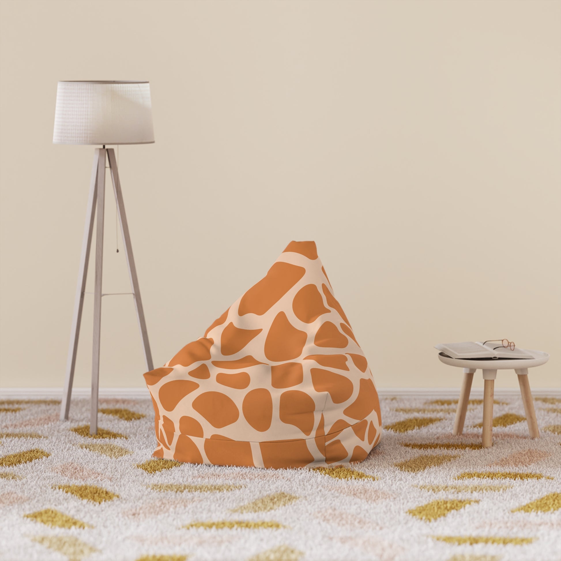 Cozy Giraffe Print Bean Bag Chair Cover