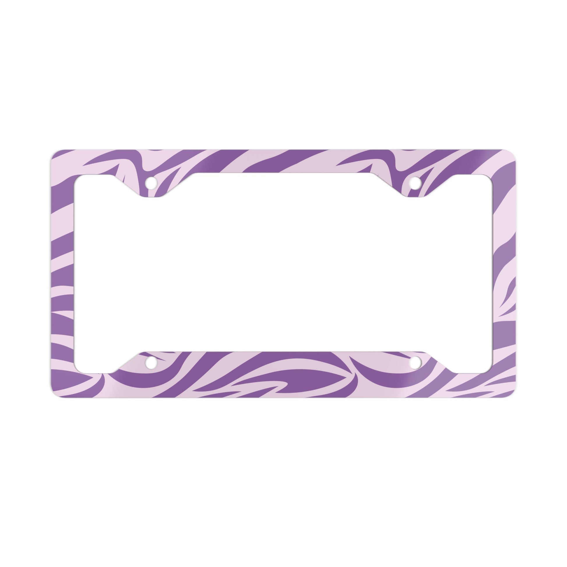 Zebra Print Metal License Plate Frame