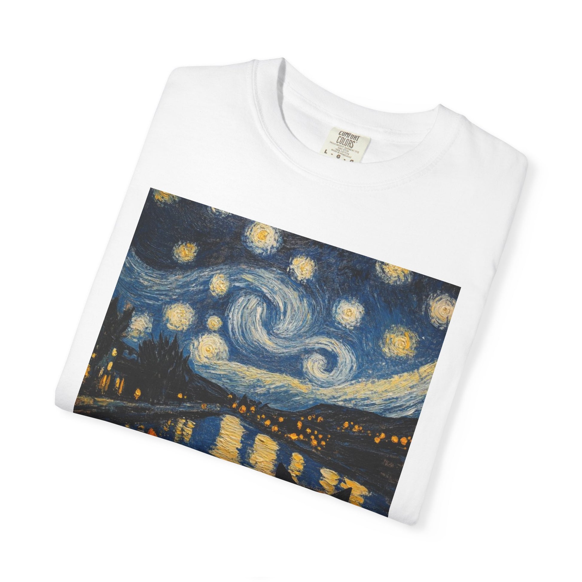 Van Gogh Starry Night Cat Unisex T-Shirt | Perfect Gift for Cat Lovers