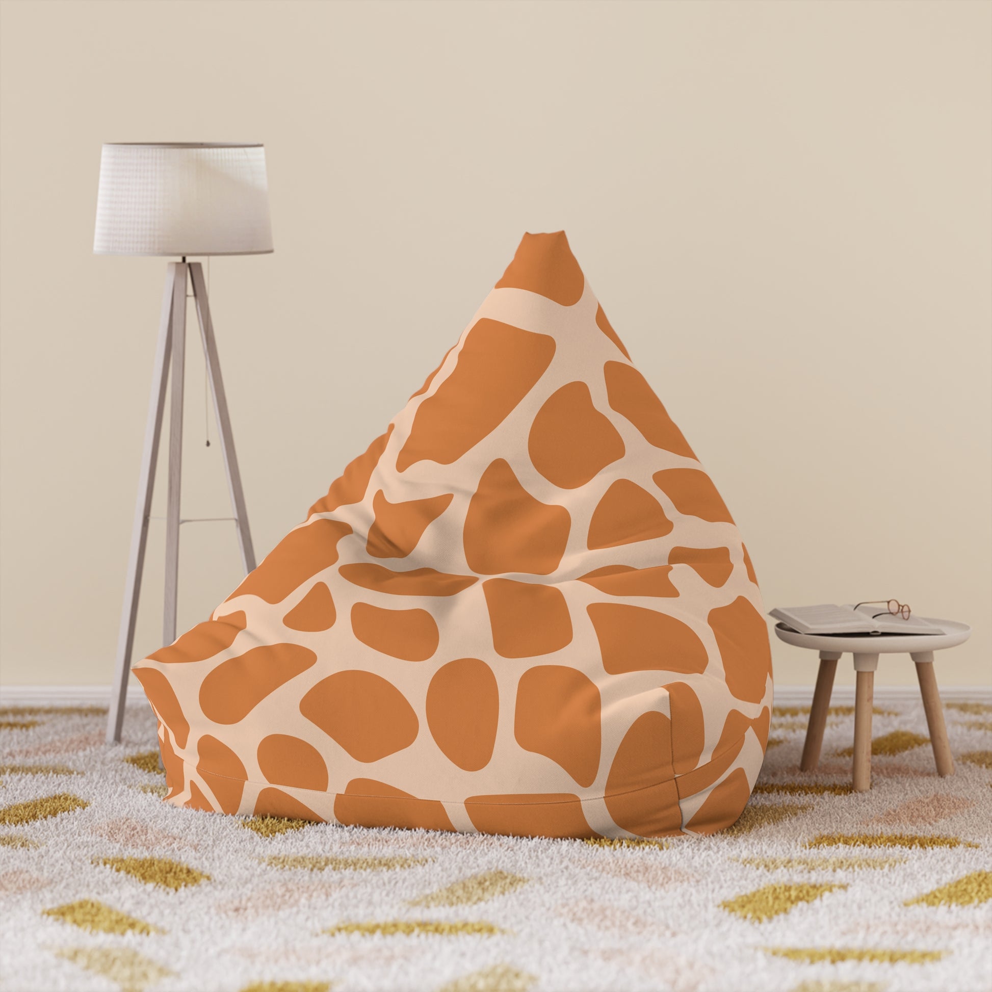 Cozy Giraffe Print Bean Bag Chair Cover