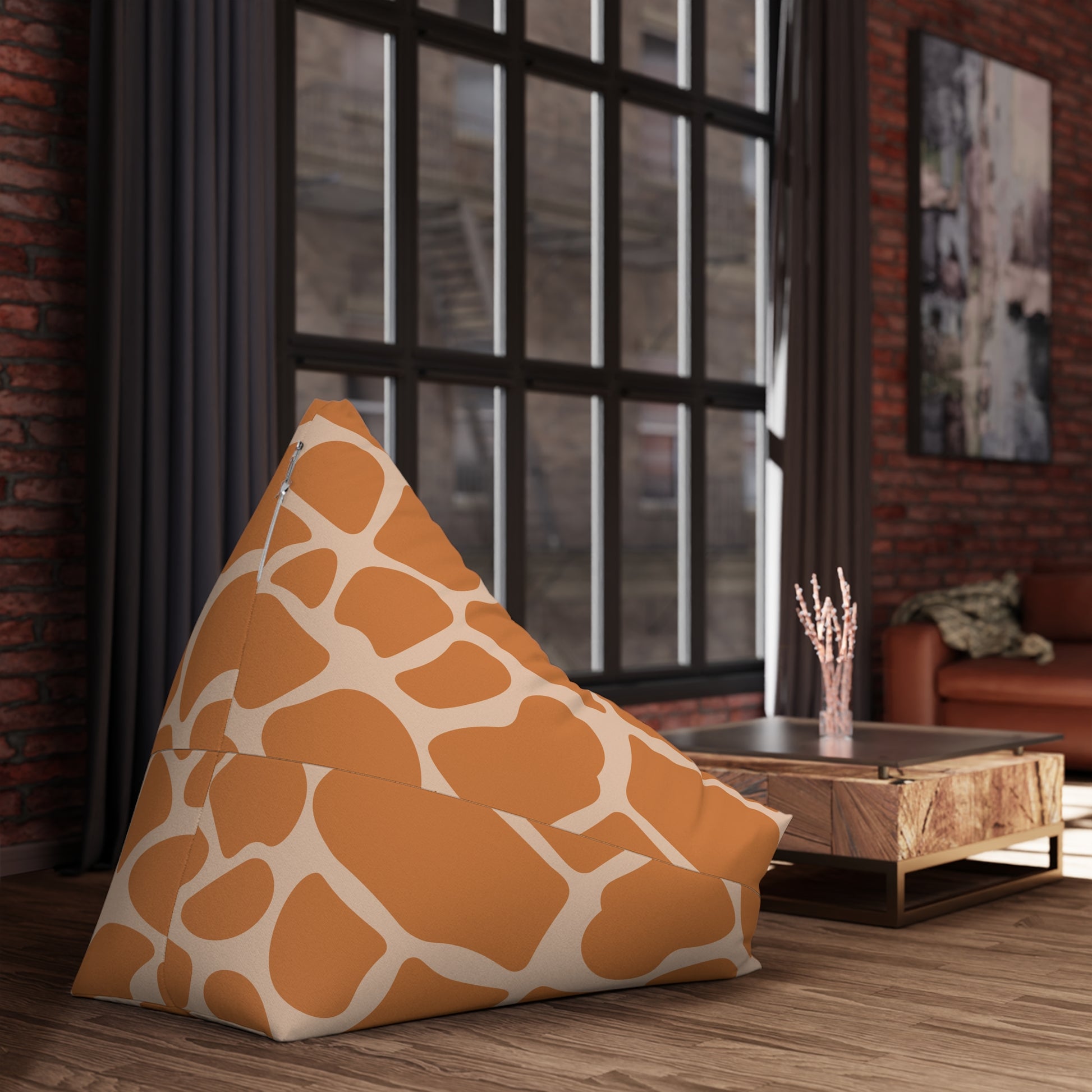 Cozy Giraffe Print Bean Bag Chair Cover