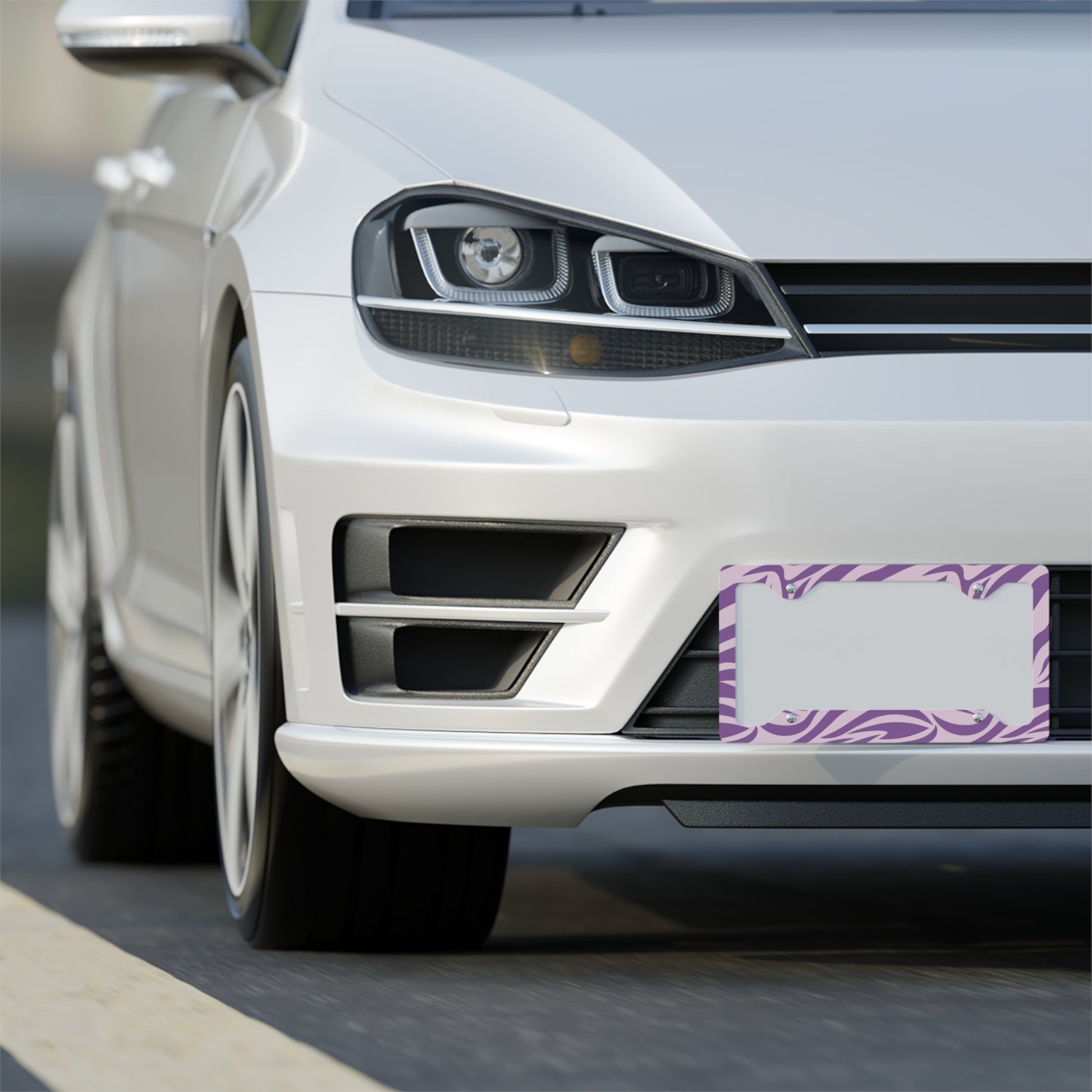 Zebra Print Metal License Plate Frame